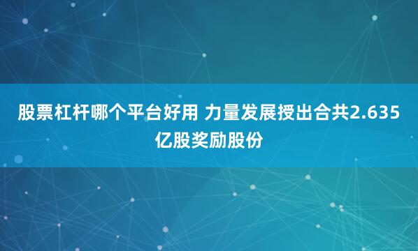 股票杠杆哪个平台好用 力量发展授出合共2.635亿股奖励股份