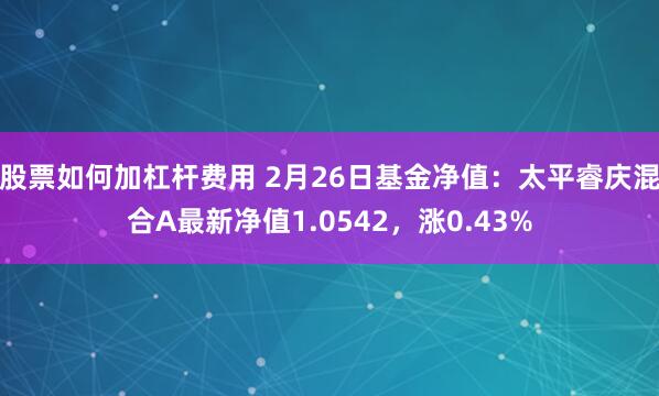 股票如何加杠杆费用 2月26日基金净值：太平睿庆混合A最新净值1.0542，涨0.43%